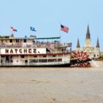 The Natchez steams along the Mississippi in New Orleans