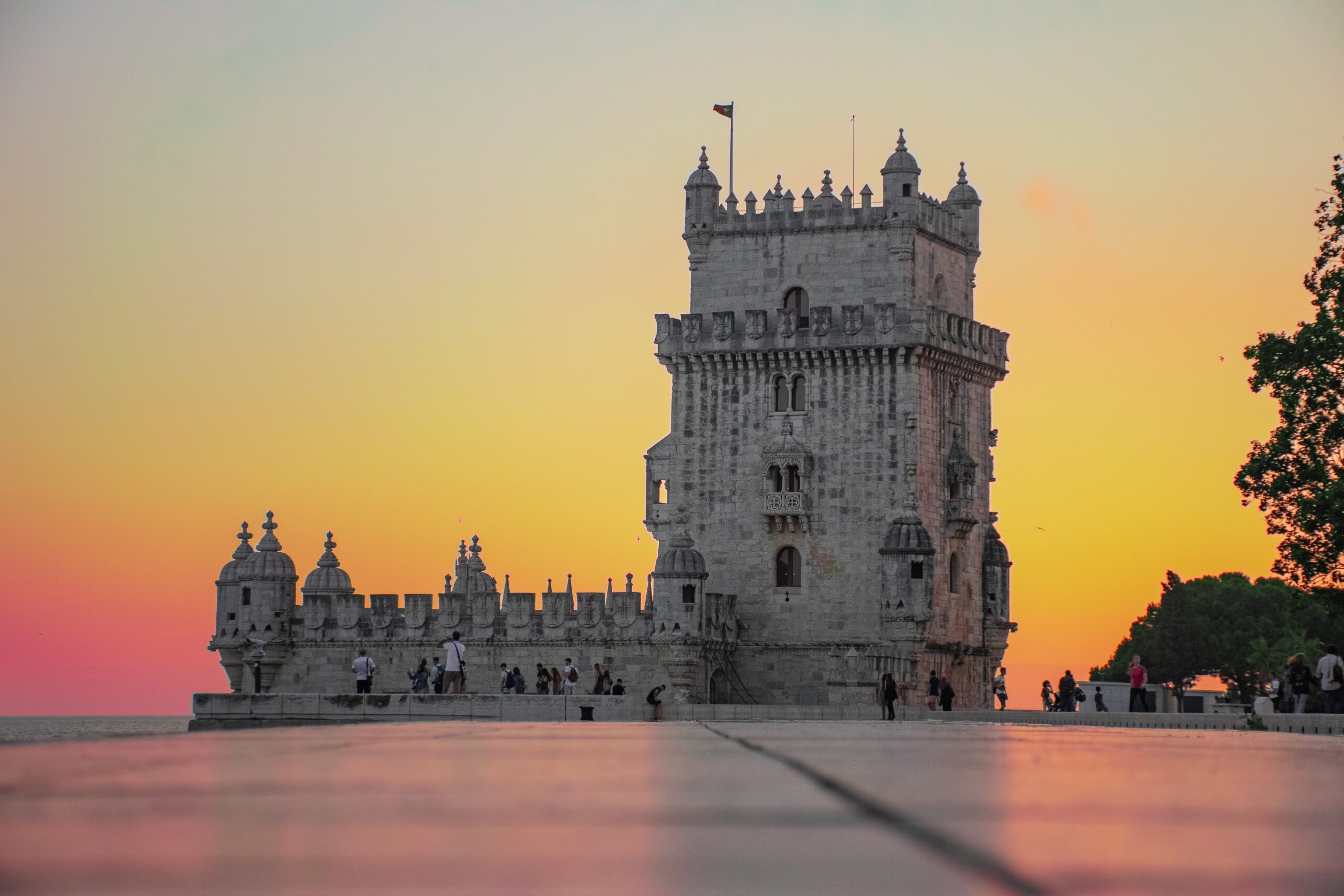 Belém Tower at sunset