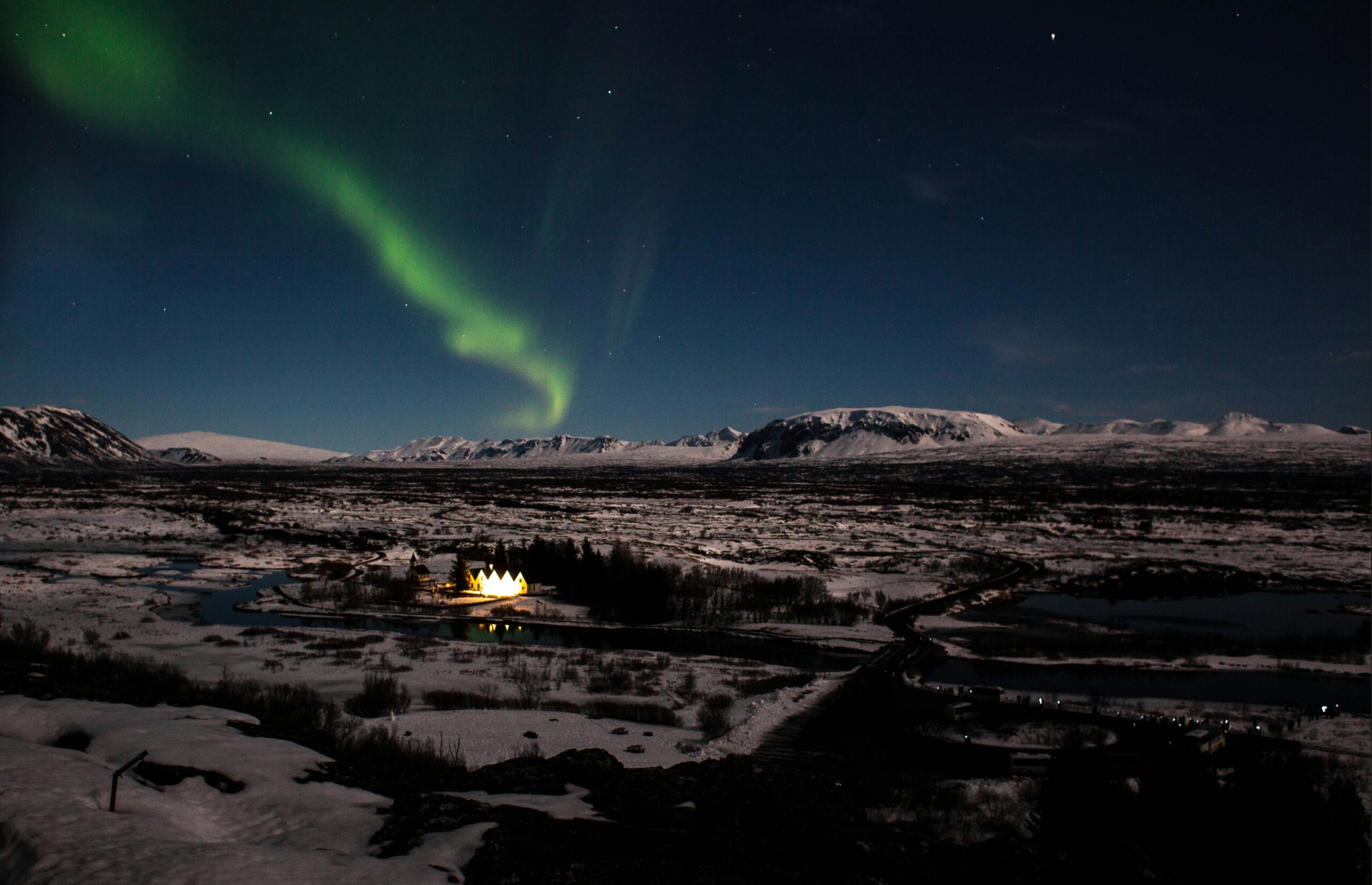 The Northern Lights over Thingvellir National Park